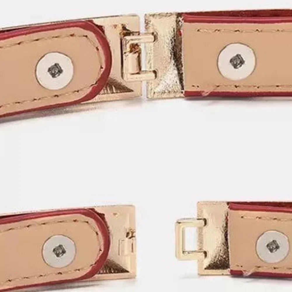 [New] Adjustable Strap Length Fashion Women's Versatile PU Leather Skinny Belt - Picture 10 of 12